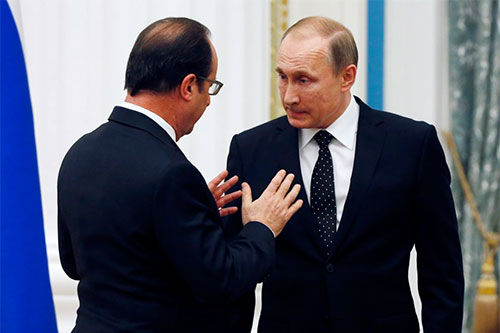 El presidente de Francia, François Hollande, y su homólogo ruso, Vladimir Putin